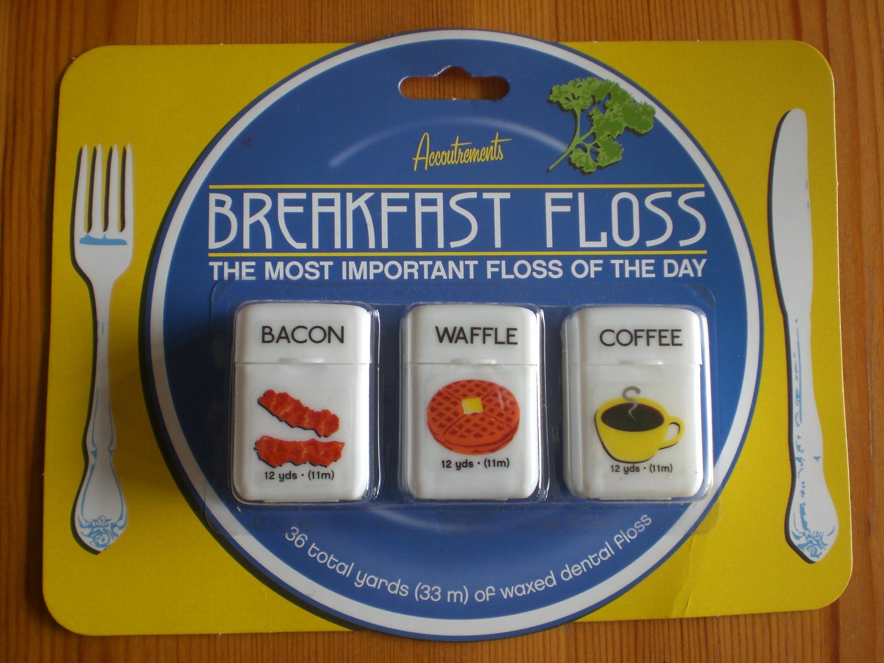 3 pack floss with a breakfast theme