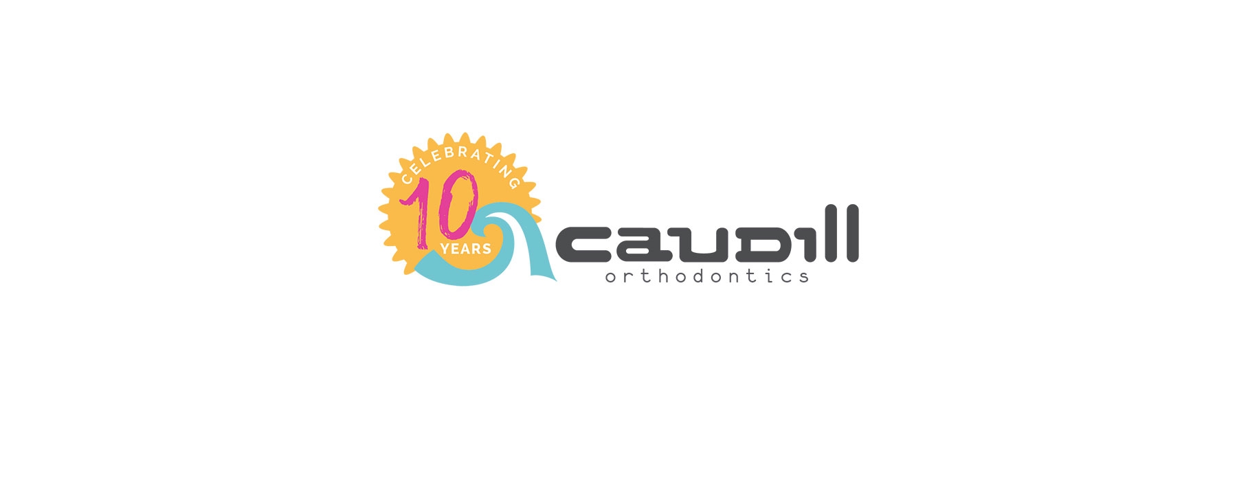 celebrating 10 years caudill orthodontics logo