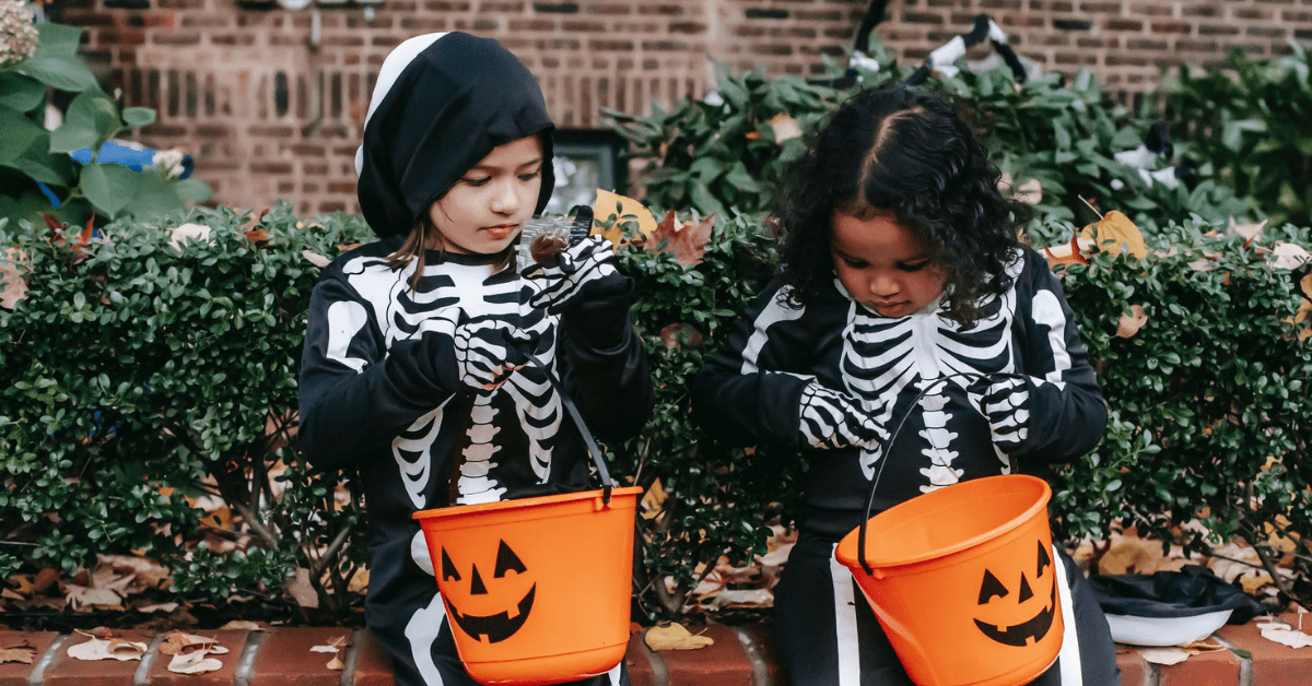 kids trick-or-treating on halloween with braces friendly candy