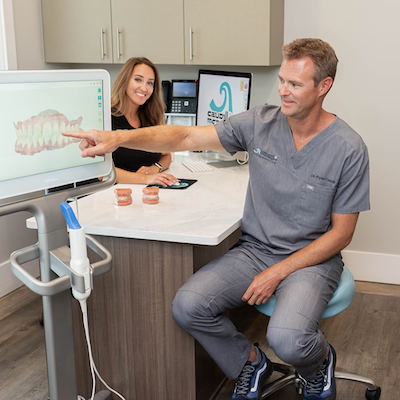 Dr. Caudill showing smile scan